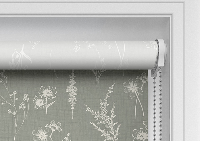 Botanical Sketchbook, Mouse Grey - Twist&Fit Roller Blind - Image 11